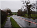 Two bus stops on the A49 at Pengethley