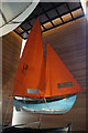 Suspended boat on display in Shetland Museum, Lerwick