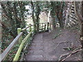 Walking down the steps towards the River Wharfe