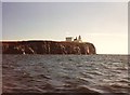NU2135 : Approaching Inner Farne Lighthouse, September 1990 by Ann Cook