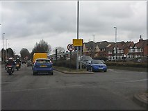 SO9977 : Bristol Road South (A38) at Park Way traffic lights by Peter Whatley
