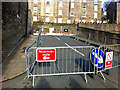 Barriers blocking Palestine Road, Hebden Bridge