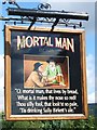 NY4103 : "Mortal Man" pub sign by Bryan Pready