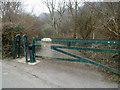 Metal barrier across a path, Cwmfelinfach