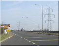 A189 northbound approaching roundabout for Newbiggin-by-the-Sea