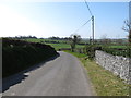 View west towards a sharp bend in Millvale Road