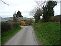 Cottage and lane on Churchbank south of Clun