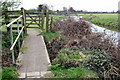 Footbridge and gate on the path to Arlesey