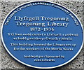 SS5198 : Tregoning Library blue plaque, Llanelli by Jaggery