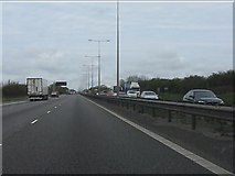 SP8147 : M1 motorway - straight ahead near Hanslope by Peter Whatley