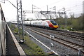 Virgin Pendolino speeds towards Rugby Station