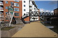 Canalside flats and footbridge