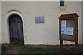 Notice board at the church