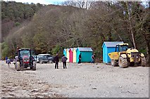 SH3331 : Beach huts at Llanbedrog by Trevor Harris