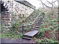 Footpath steps up to the Parklands bridge