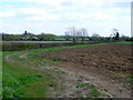 SP1551 : Ploughed field next to the Milcote Rd by Nigel Mykura
