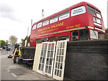 TQ2083 : Dead Routemaster at Park Royal Salvage Yard, Acton Lane, NW10 by Mike Quinn