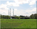 Transmission masts at Glebe Farm, Ousden