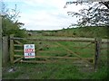 SE2214 : Gate with a warning, Long Lane, Flockton Moor by Christine Johnstone