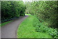 Path to Caldecotte by a stream