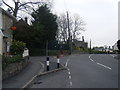 Coity Post Office with castle beyond