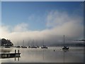 NY3702 : Sailing boats moored on Windermere by Graham Robson