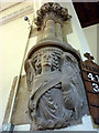 SD4692 : Angel on pillar, All Saints' Church, Underbarrow by Karl and Ali