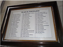 SU2423 : All Saints, Whiteparish- incumbency board by Basher Eyre