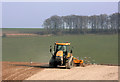 Yellow Tractor on Sparsholt Down