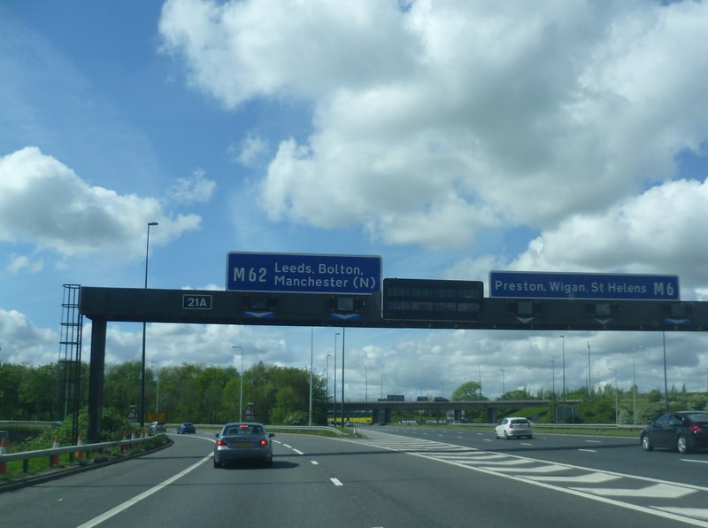 Junction 21a on the M6 © Anthony Parkes cc-by-sa/2.0 :: Geograph ...