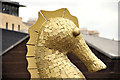 J3374 : The "Inst" seahorse sculpture, Belfast (2) by Albert Bridge