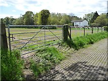 SJ7470 : Field gate and 'estate' fencing, Rudheath Woods by Christine Johnstone