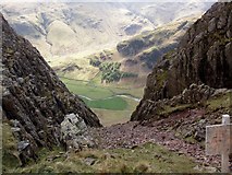 NY2706 : Langdale Valley From Just Below Pike O' Stickle by Bikeboy