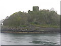 NM8531 : Dunollie Castle from the Mull ferry leaving Oban by M J Richardson