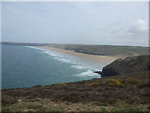 SW7454 : View to Perranporth Beach by N Chadwick