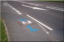 SN1710 : Markings on Pavement, Llanteg by welshbabe
