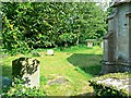 View east past the north elevation of the Church of St Mary, Calstone Wellington