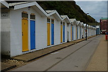 SZ5983 : Beach Huts at Sandown, Isle of Wight by Peter Trimming