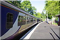 DMU pauses at Wetheral station on its way to Newcastle