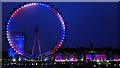 TQ3079 : The London Eye in Red White and Blue by PAUL FARMER