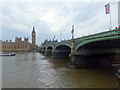 TQ3079 : Flags flying on Westminster Bridge by PAUL FARMER