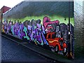 NZ2664 : Graffiti on Leighton Street near junction with Foundry Lane by Andrew Curtis