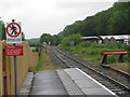 The railway line east of Okehampton Station