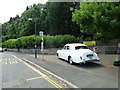 Classic car outside St. Peter & St. Paul, Leybourne