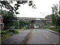 The rail bridge on Byfleet Road