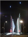 SZ0090 : Poole: nighttime view of the Twin Sails Bridge Approach by Chris Downer