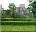 Derelict and roofless Grade II listed former Lawns Club, Newport