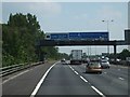 M25 sign gantry ahead of Junction 11