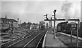 TQ3396 : Enfield Town station: platform end scene towards London by Ben Brooksbank