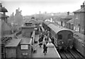 Epping Station, with Ongar auto-train and LT Central Line train